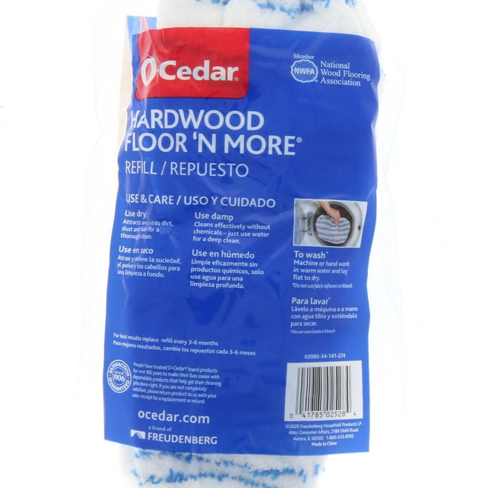 O-Cedar #03980-34-141-274 Hardwood Floor N' More Mop Head Refill Reusable