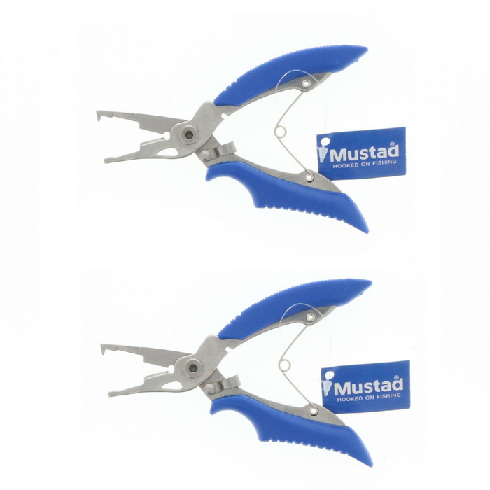 Mustad #MTB007 Braid Line Cutters Scissors w/ Split Ring Pliers ~ 2-Pack