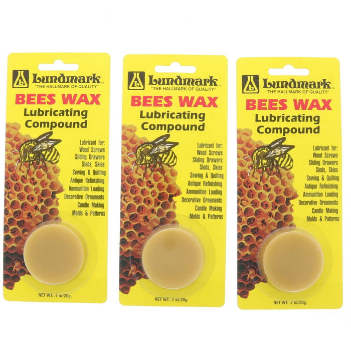 Lundmark Bees Wax Multi-Purpose Lubricating Compound .7oz ~ 3-Pack