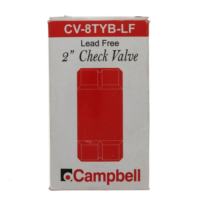 Campbell #CV-8TYB-LF Stainless Steel 2" Spring Check Valve Brass