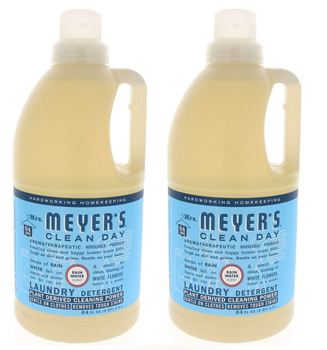 Mrs. Meyer's Clean Day Laundry Detergent Rain Water Scent ~ 2-Pack ~ 128oz Total