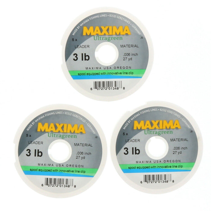 Maxima #MLG-3 Ultragreen Leader Wheel 3lb 27yd ~ 3-Pack