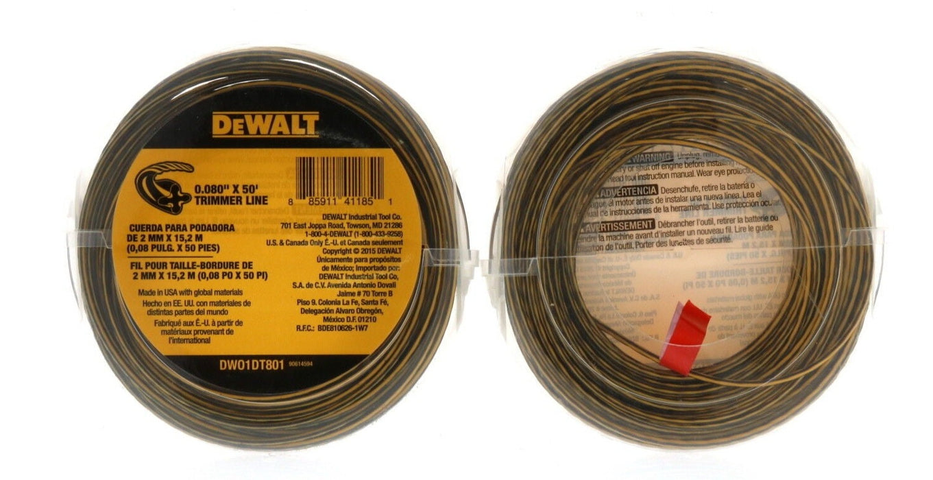 Dewalt #DWO1DT801 String Trimmer Lawn Edger Replacement Line ~ 2-Pack