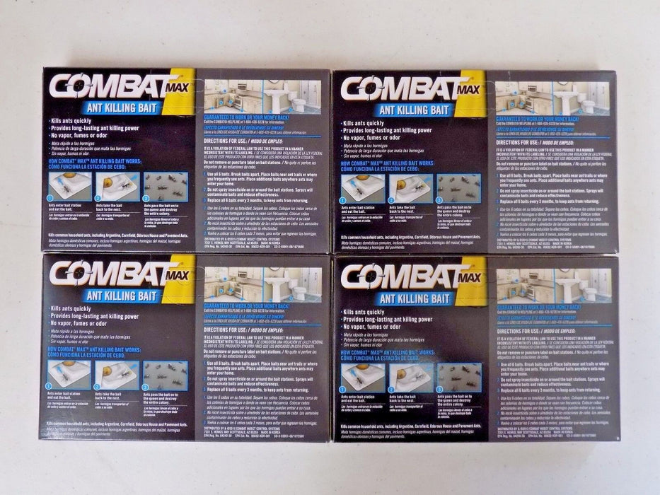 Combat #023400559015 Ant Bait Trapping Stations Insecticide ~ 4-Pack ~ 24 Traps Total