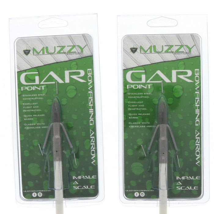 Muzzy #1020-G Gar Point Bowfishing Arrows ~ 2-Pack