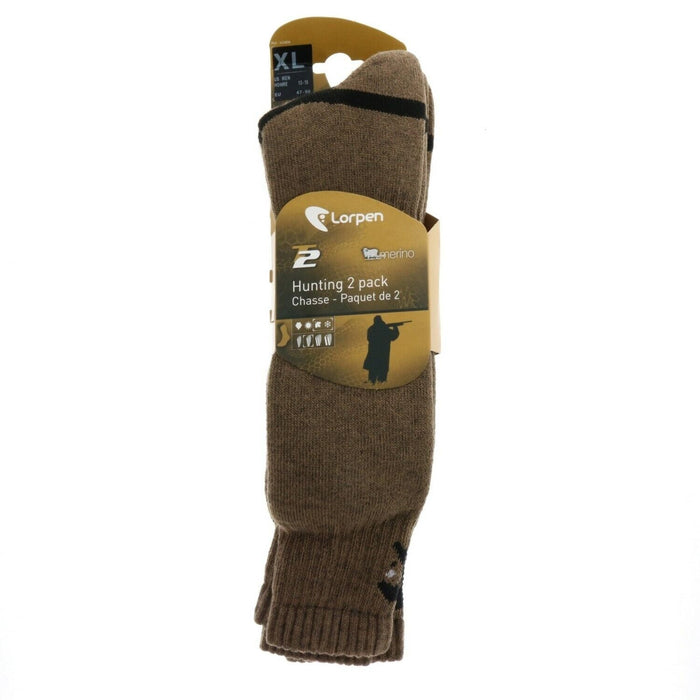 Lorpen #H2WN Unisex Hunting Boot Socks 2 Pairs Brown X-Large