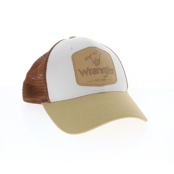 Wrangler #W13089734KH000 Horse Logo Leather Patch Baseball Cap Snapback