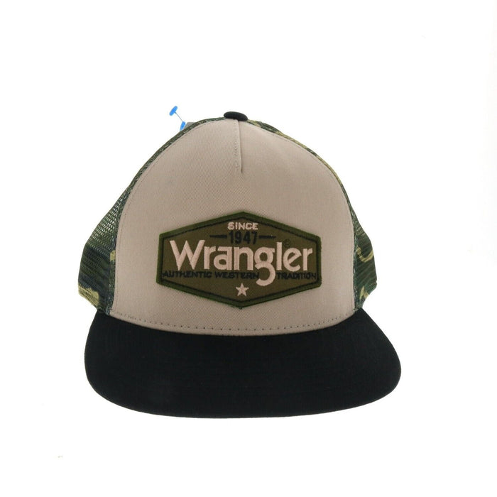 Wrangler #W13089703CA000 Logo Patch Mesh Camo Snapback Baseball Cap