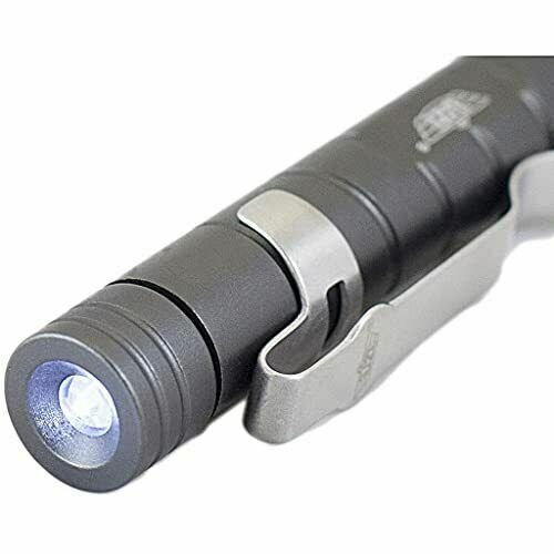 UZI #TACPEN9-GM Aluminum LED Light Pocket Clip Pen Glass Breaker ~ Gun Metal Gray