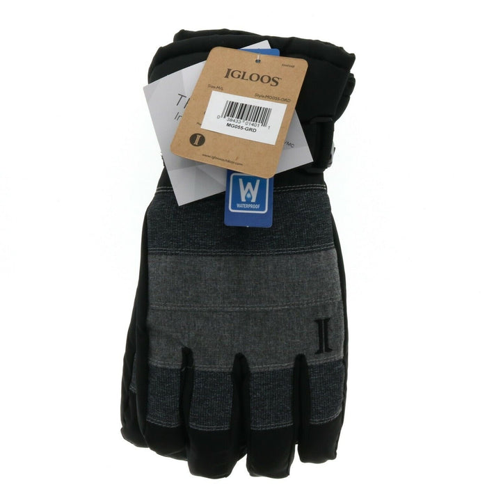 Igloos #MG055-GRD Thinsulate Men's Grey M/L Ski Gloves