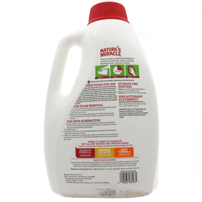 Nature's Miracle #B1B27420 Pet Dog Cat Urine Stain Odor Remover ~ 1 Gallon Jug