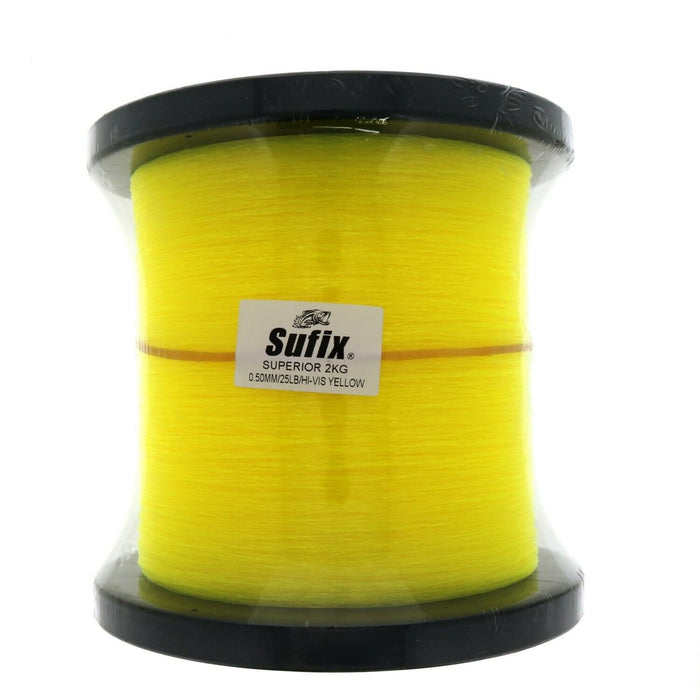 Sufix #650-125 Superior Monofilament 2KG Fishing Line 25lb 9440yds Yellow