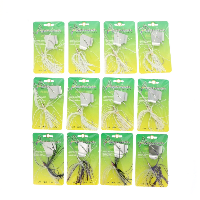 Premium Fishing Tackle #PRE-MBB36-A Spin Buzz Lure Bait 1/4 oz Multi Lure ~ 12-Pack