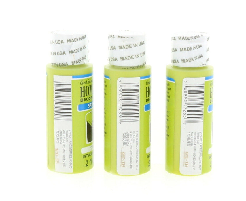 Home Front #17255 Decorator Color Hobby Craft Acrylic Paint Key Lime Green ~ 3-Pack ~ 6oz Total