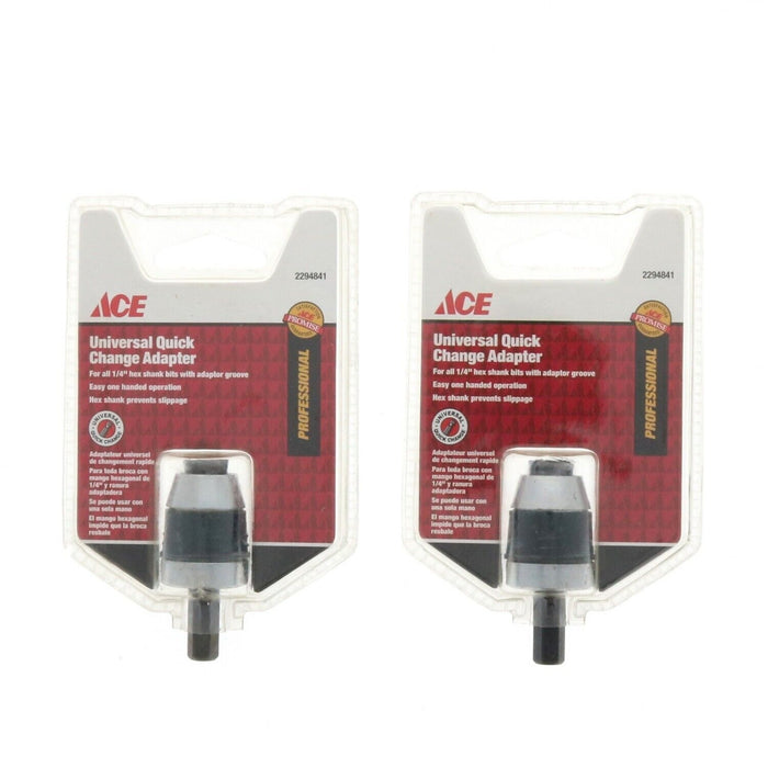 Ace Hardware #2294841   Ace Universal Quick Change Adapter For 1/4" Hex Shank Bits ~ 2-PackNEW