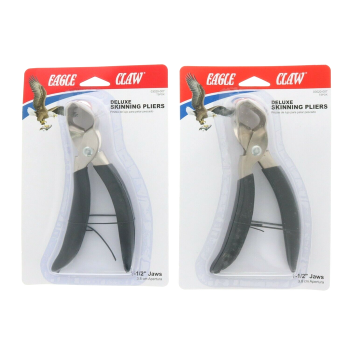 Eagle Claw #03020-007 Deluxe Catfish Skinning Pliers Fishing 1 1/2" Jaws ~ 2-Pack