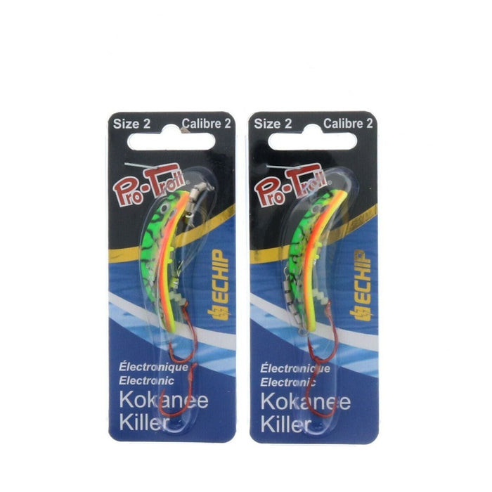 Pro-Troll #KK20-424H Kokanee Killer Electronic Lure Size 2.0 Holo Fire Tiger ~ 2-Pack