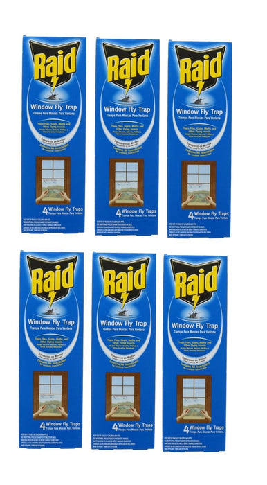 Raid #FTRP-RAID Transparent Window Fly Gnats Moth Traps 4ct ~ 6-Pack ~ 24 Traps Total