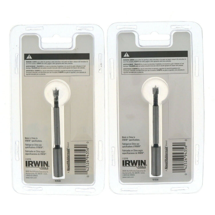 Irwin #15139 Forstner Wood Boring Drill Bit 1/4" x 3/8" Shank ~ 2-Pack