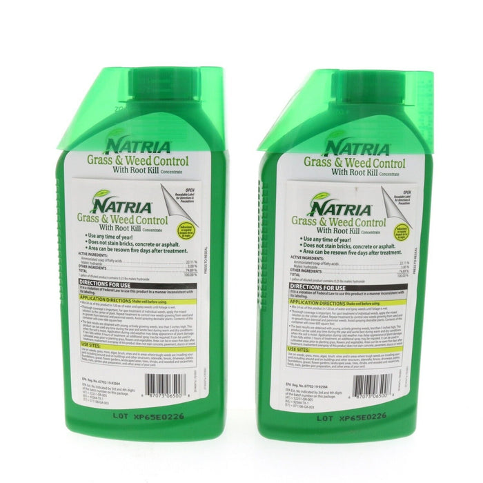 Natria #706500A Grass & Weed Control w/ Root Killer Concentrate 32oz ~ 2-Pack