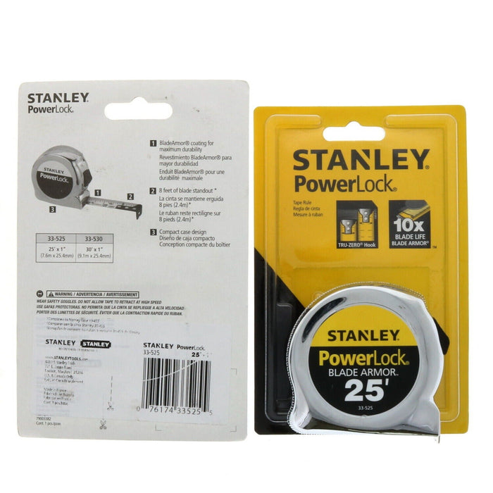 Stanley #33525 PowerLock 25' Tape Measure ~ 2 Pack