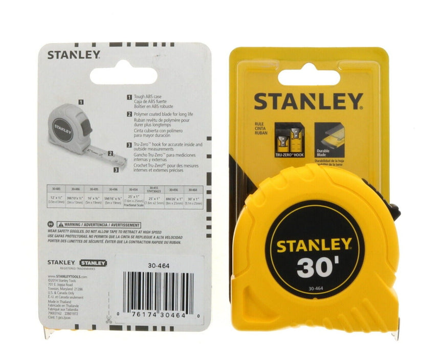 Stanley #30-464 Tape Measure Measuring 30 ft ~ 2-Pack