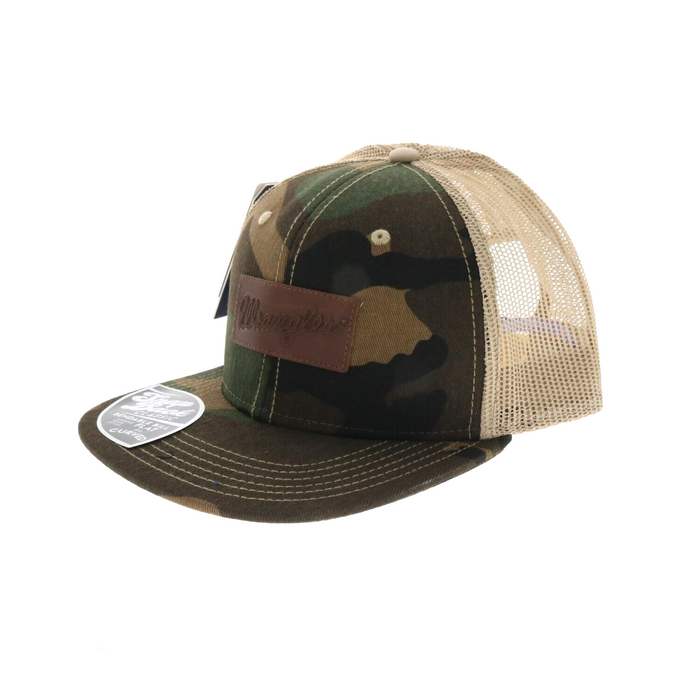 Wrangler #W130-89782CA Men's Camo Mesh Back Logo Patch Baseball Cap