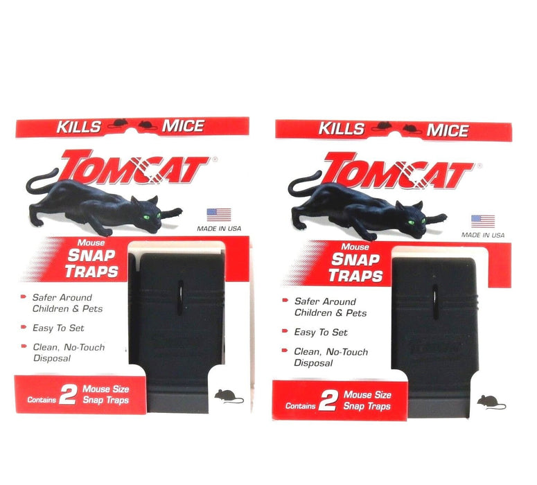 Tomcat #0361510 #0362210 Mouse Mice Snap Traps & Attractant Gel Bait ~ 2-Pack ~ 4 Traps Total & 2 Attractant Gels