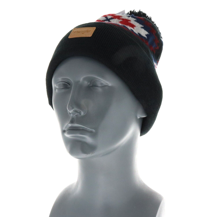 Wrangler #W13099806BK Pom Pom Western Ski Hat