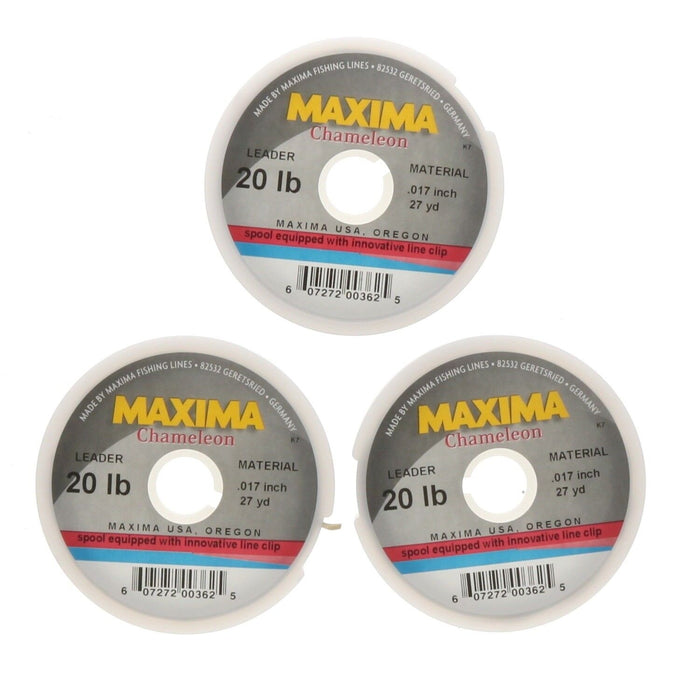 Maxima #MLC-5 Chameleon Tippet Leader Wheel 20lb 27yds ~ 3-Pack