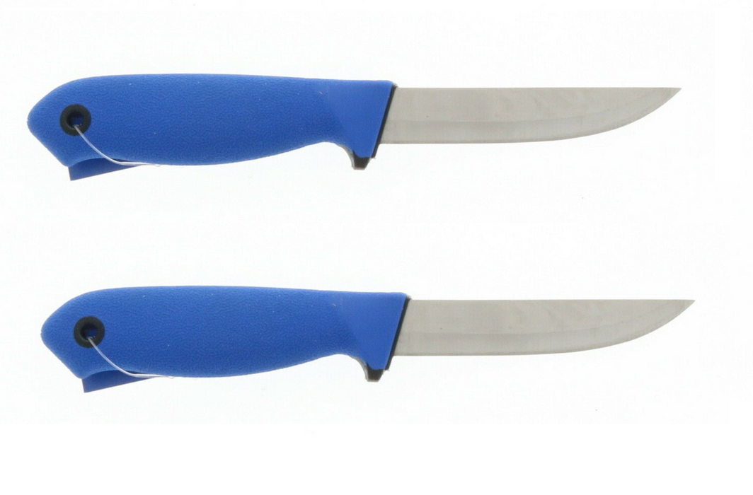 Mustad #MTB002 4" Drop Point Fishing Bait Knife Blade w/ Sheath ~ 2-Pack