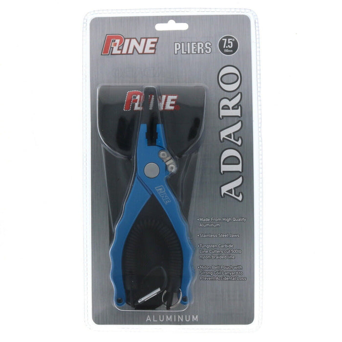 P-Line #750221028 Adaro 7.5" Aluminum Fishing Pliers with Sheath ~ Blue