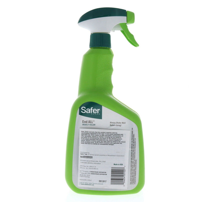 Safer #LBL5102F-5 Lawn Garden Insecticide ~ 32oz Spray Bottle