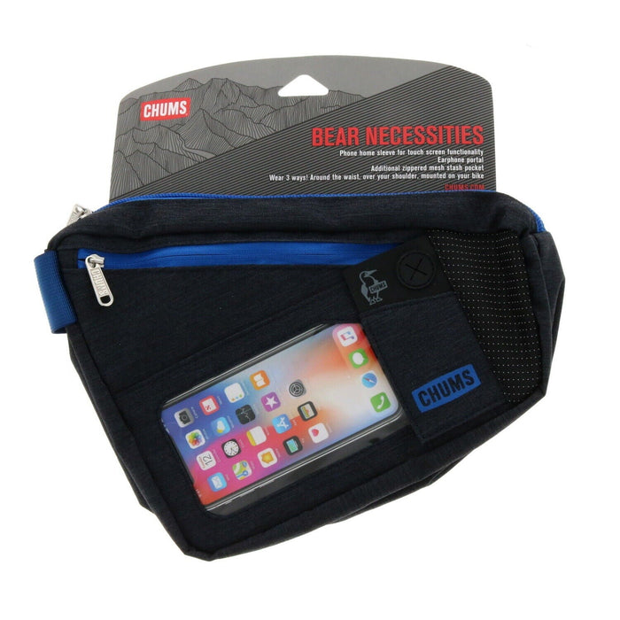 Chums #14058 Bear Necessities Sport Waist Pack Phone Case Hip Pack ~ Blue/Navy