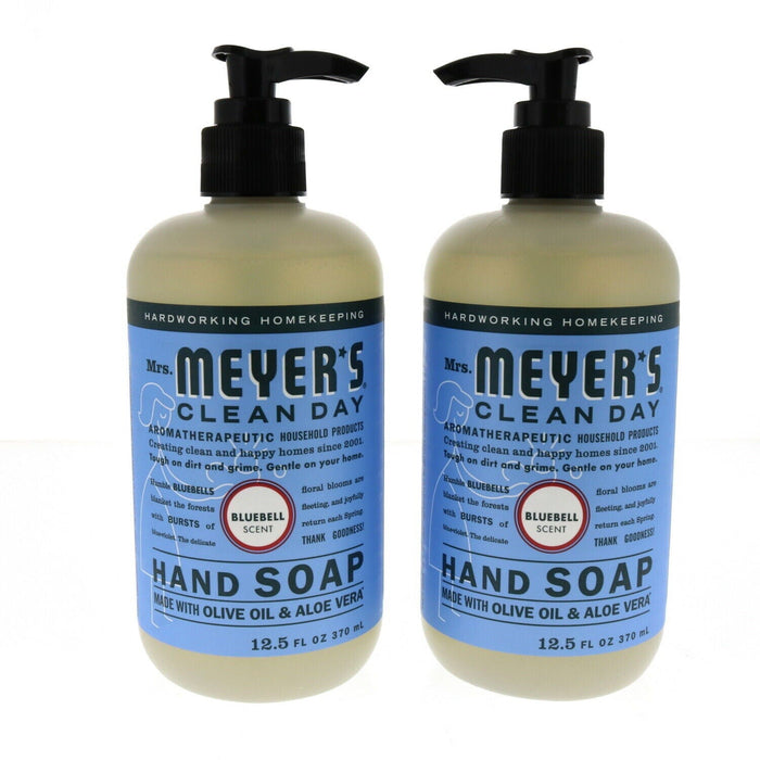 Mrs. Meyer's #1086248 Clean Day Hand Soap Bluebell ~ 2 Pack ~ 25oz Total