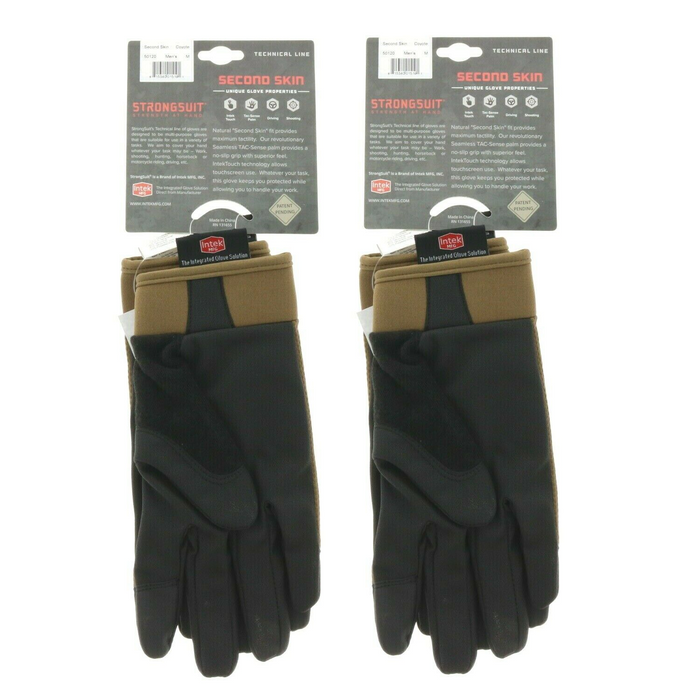 StrongSuit #50120-M Second Skin Glove Coyote Medium Work Hunting ~ 2-Pack