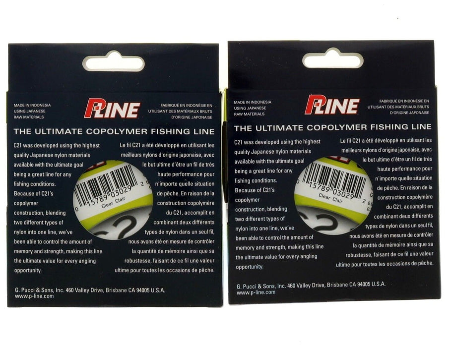 P-Line #C21F-20 Copolymer Fishing Line 20 Lb Test 300 Yards Clear ~ 2-Pack