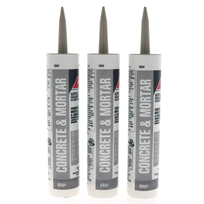 Ace Hardware #10207 Concrete & Mortar Acrylic Sealant 10.1 oz Gray  ~ 3-Pack