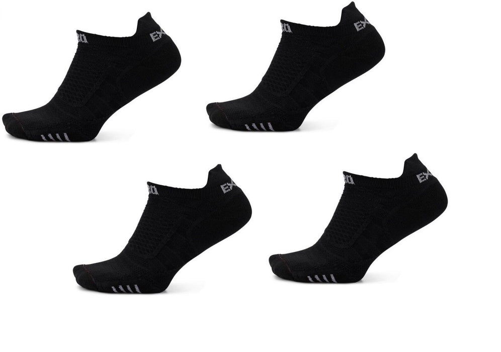 Thorlos #XPTU14 Experia No Show Ankle Athletic Socks Black XL ~ 2-Pack