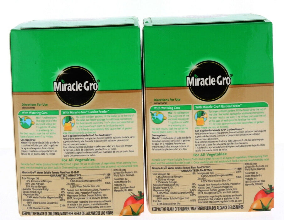 Miracle Gro #2000422 Tomato Plant Food & Vegetables ~ 2-Pack ~ 3lbs Total