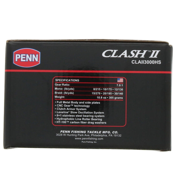 Penn #CLAII3000HS Clash II Spinning Fishing Reel 7.0:1