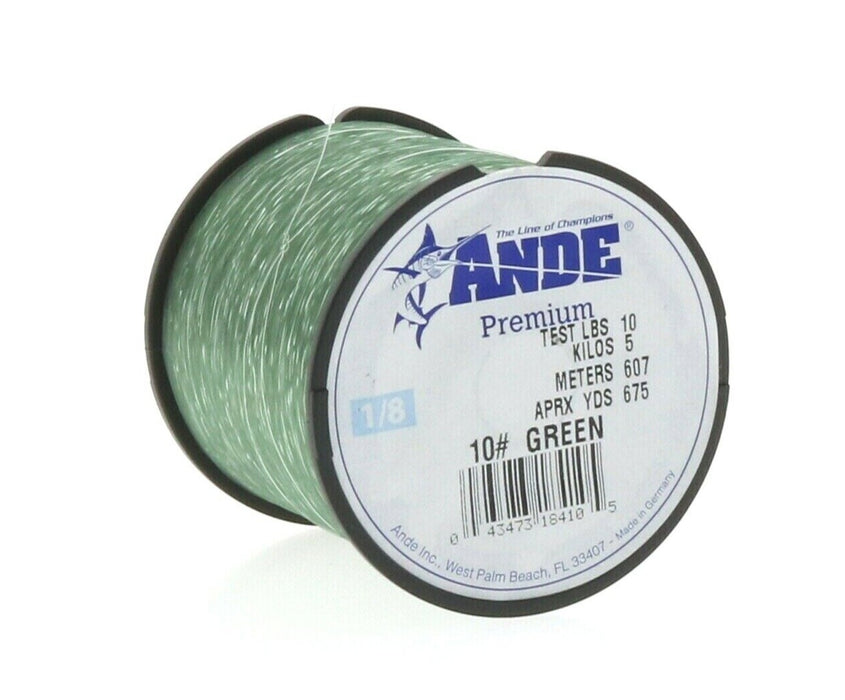 Ande Premium Monofilament Fishing Line 10lbs 675yds Green