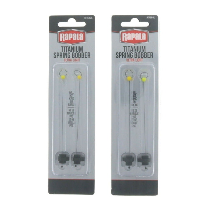 Rapala #RTISBUL Titanium Spring Bobbers Ultra Light Black ~ 2-Pack ~ 4 Bobbers Total