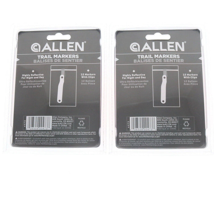 Allen #473 Reflective Trail Markers With Clips ~ 2-Pack ~ 24 Markers Total