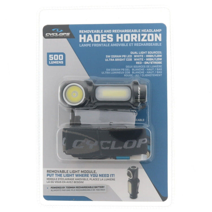 Cyclops #CYC-HLH500 Rechargeable 500 Lumens Dual Light Sources Headlamp