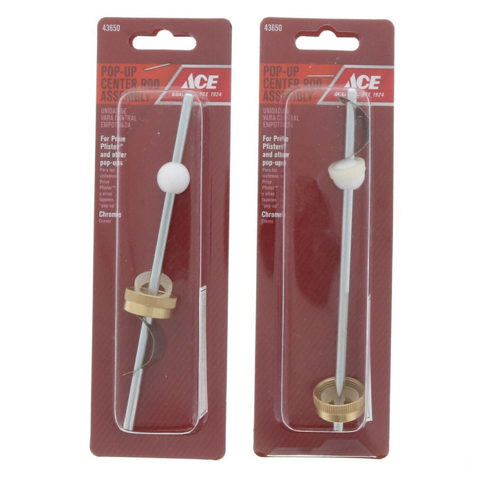 Ace Hardware #43650 Pop Up Center Rod Assembly Sink Drain Stopper ~ 2-Pack