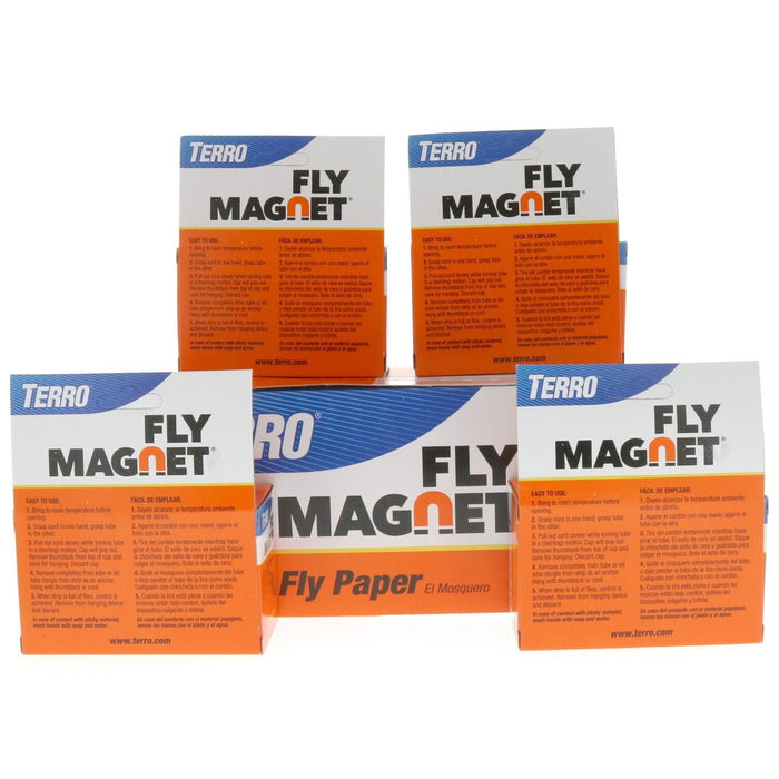 TERRO #T518 Fly Magnet Flying Insect Tape ~ 4-Pack ~ 32 Rolls Total