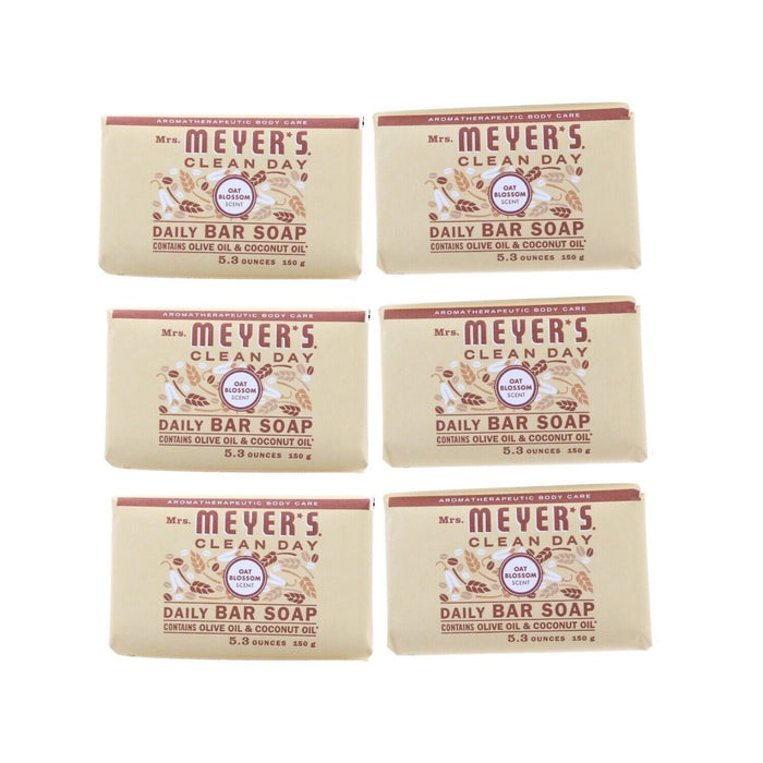 Mrs. Meyer's #1085725 Clean Daily Bar Soap Oat Blossom Scent ~ 6-Pack