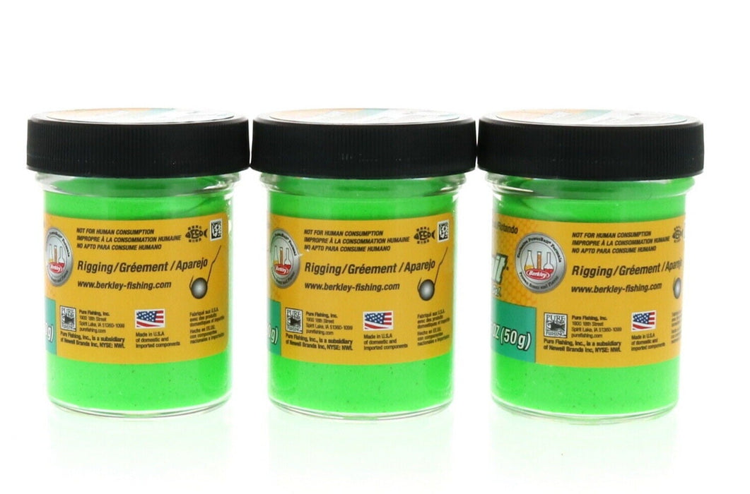 Berkley #BTBSG2 PowerBait Trout Bait Moldable 1.75 oz. Spring Green ~ 3-Pack