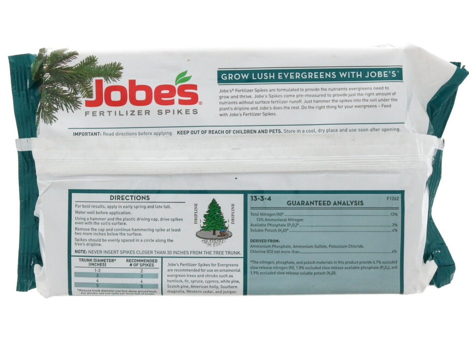 Jobe's #OW01611.4 Evergreens Pre-Measured Fertilizer Spikes ~ 3-Pack ~ 45 Spikes Total